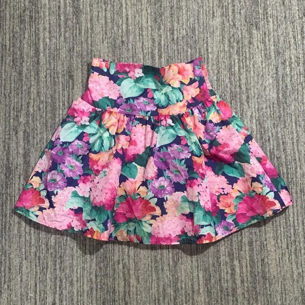 90s All That‎ Jazz Set Girls Size 12 Mini Skirt Crop Top Big Bow Floral Girlcore